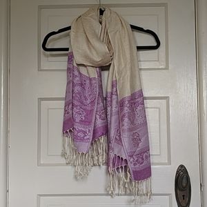 Purple and Cream Pashmina